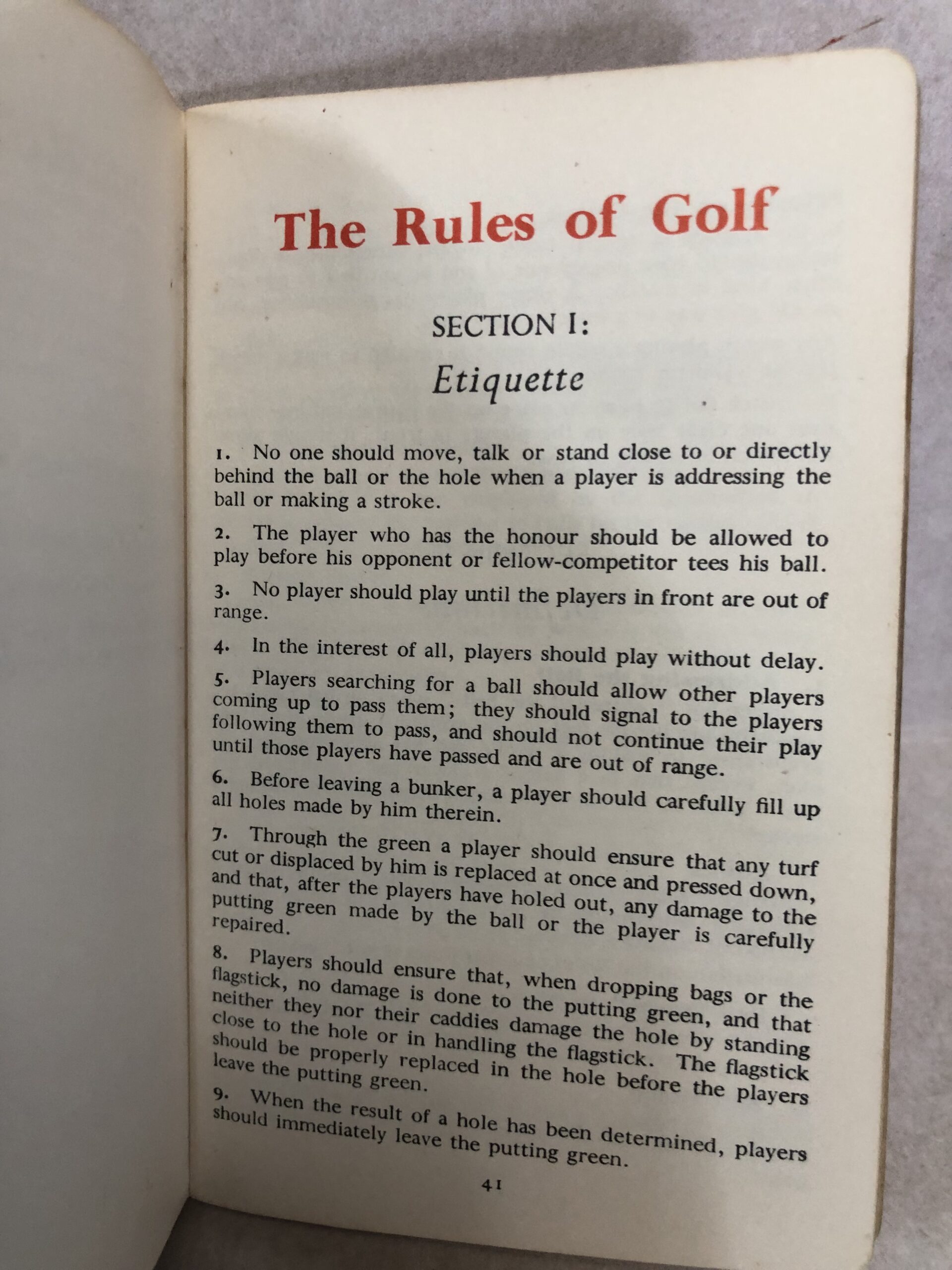 R&A St. Andrews Rules Booklet 1952