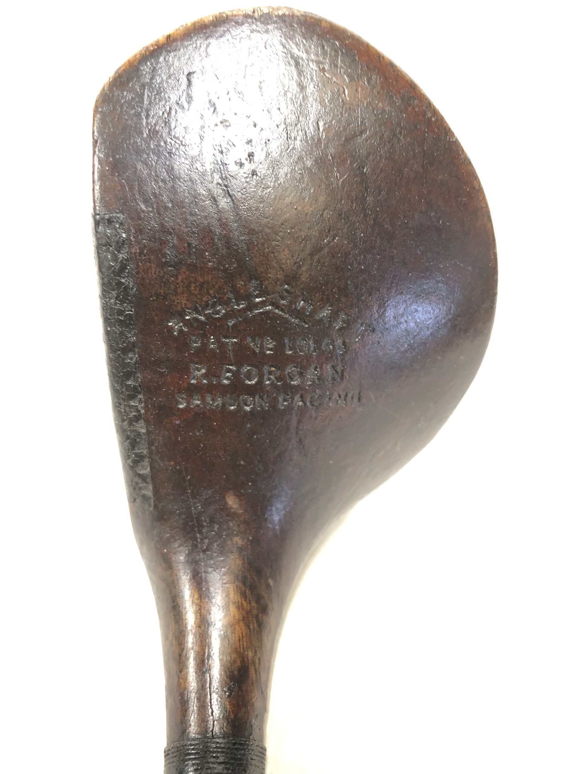 Robert Forgan & Son, St.Andrews - Patent oval shape 'Angle Shaft' Driver with 'Samson Facing' Insert c.1912
