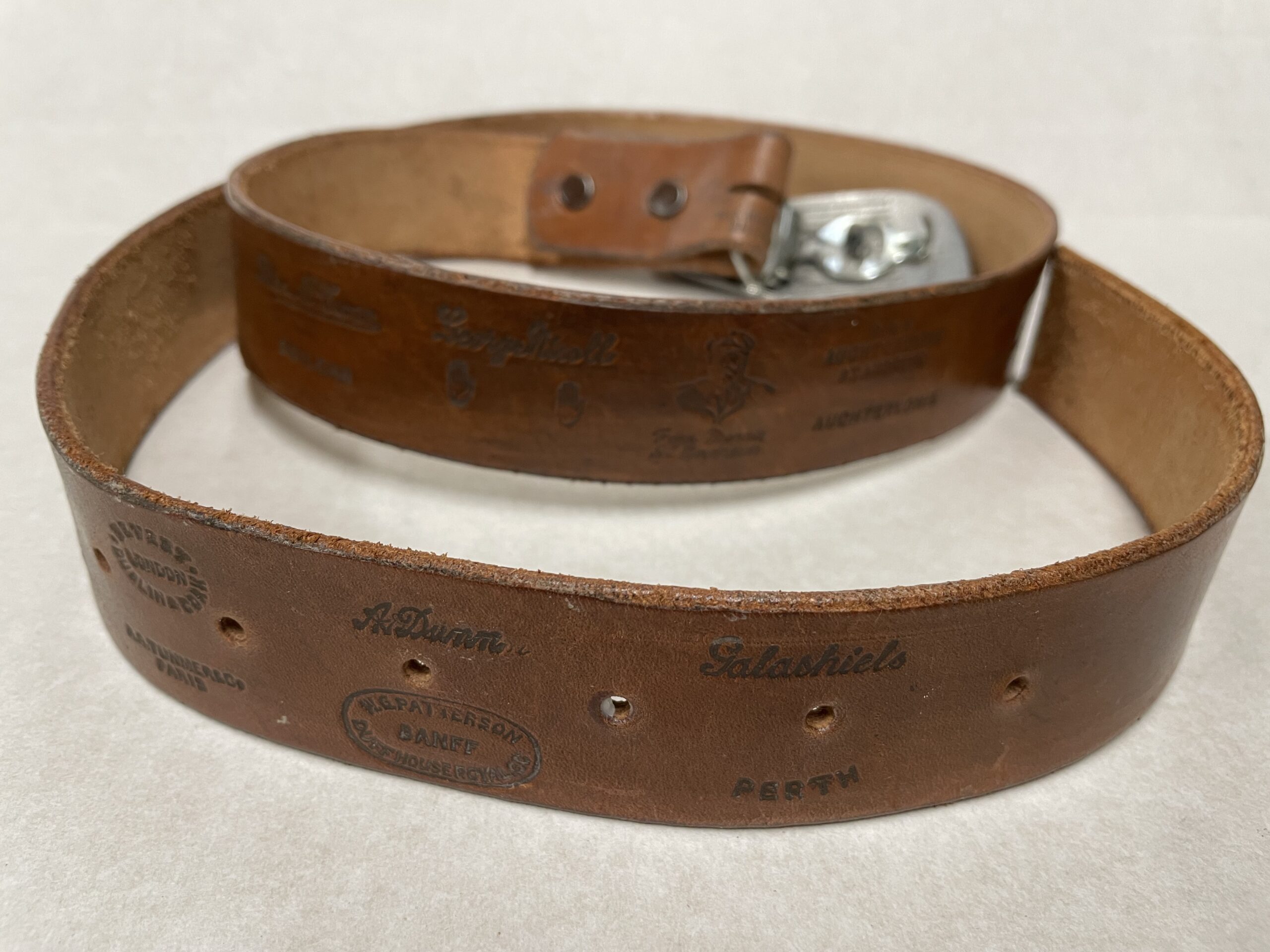 Leather "Clubmakers" stamped Belt with 7 Iron Buckle