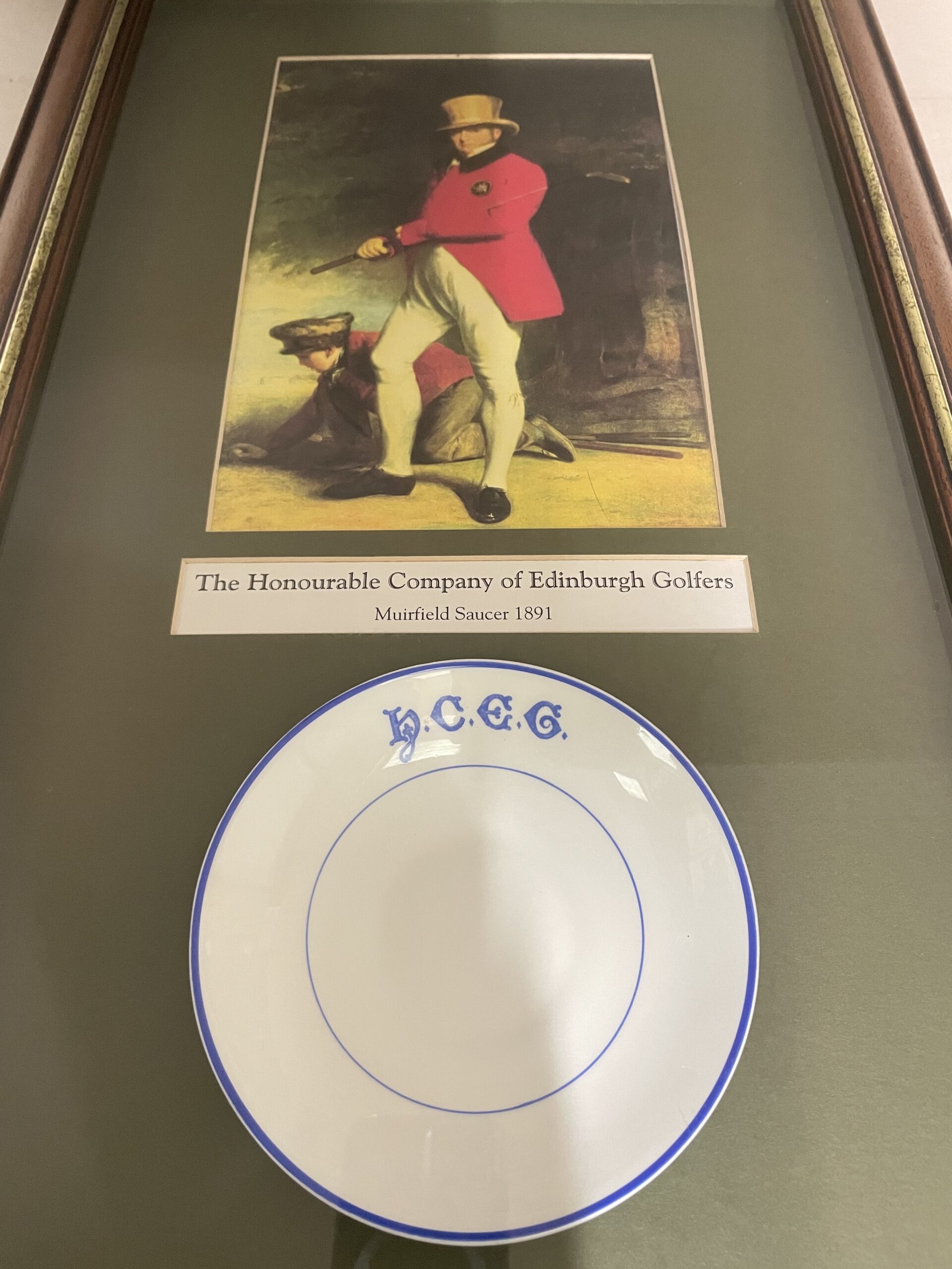 The Honourable Company of Edinburgh Golfers - framed Muirfield Saucer 1891