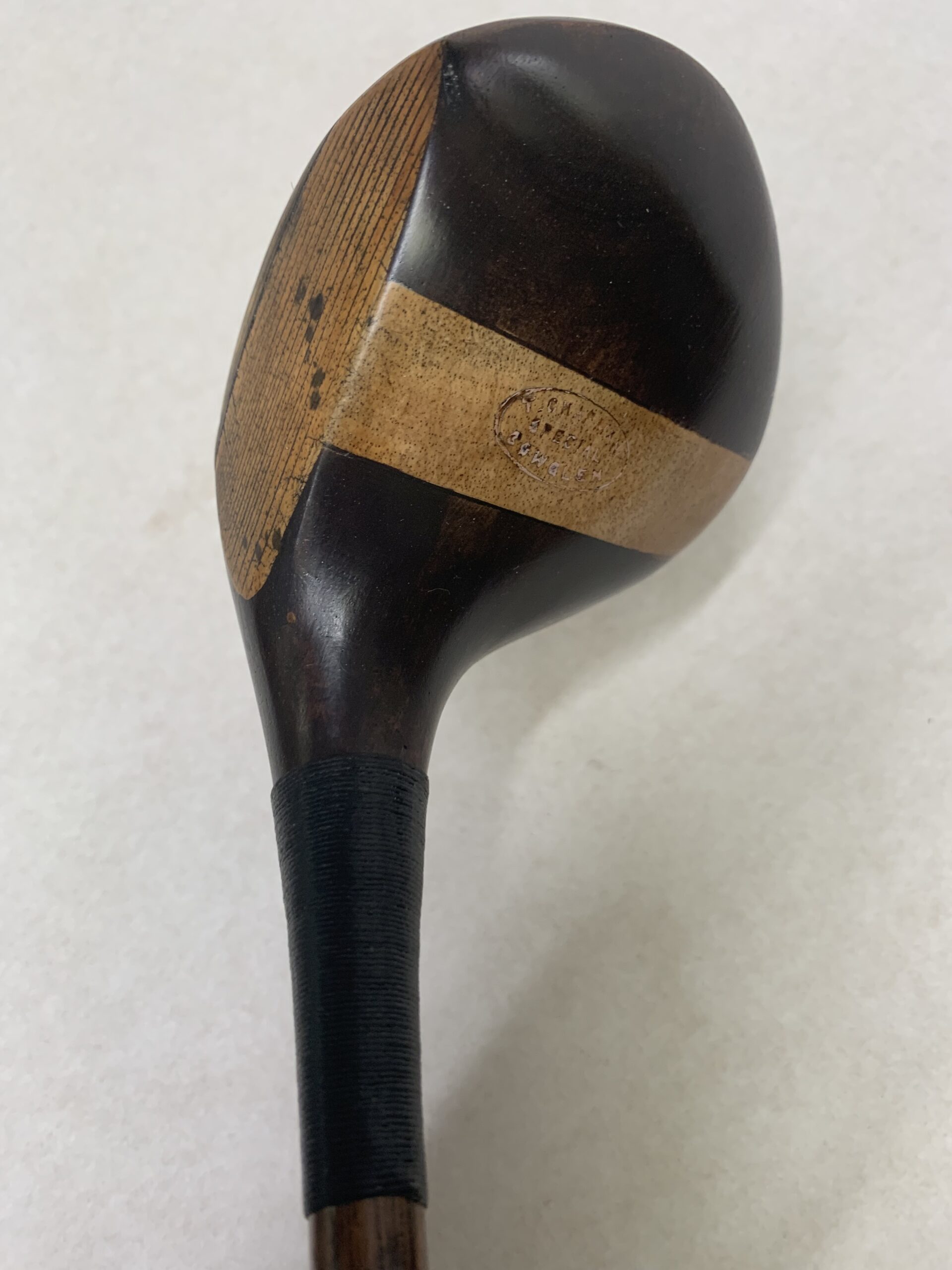 Unusual shaped T.Chapman Cowglen Golf Club, Glasgow Persimmon head Brassie c.1920s