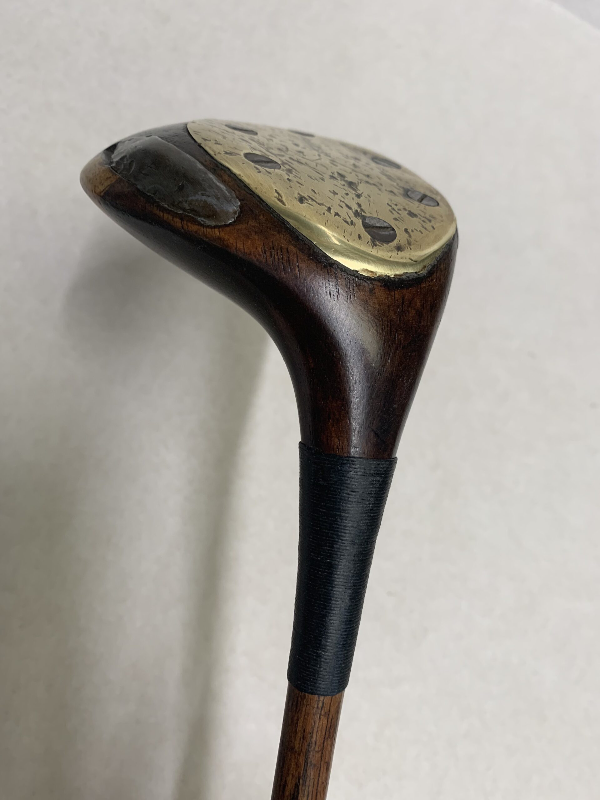 Unusual shaped T.Chapman Cowglen Golf Club, Glasgow Persimmon head Brassie c.1920s