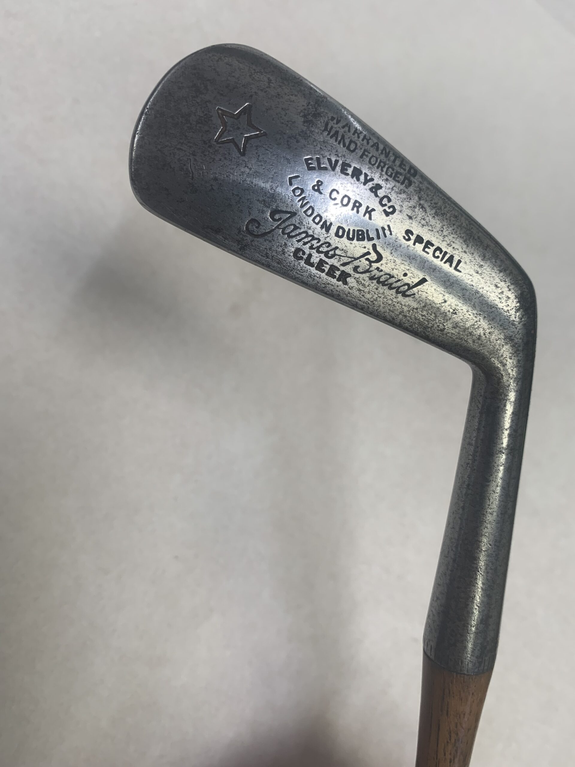 James Braid 'Autograph' model Cleek retailed by Elvery & Co., London, Dublin & Cork