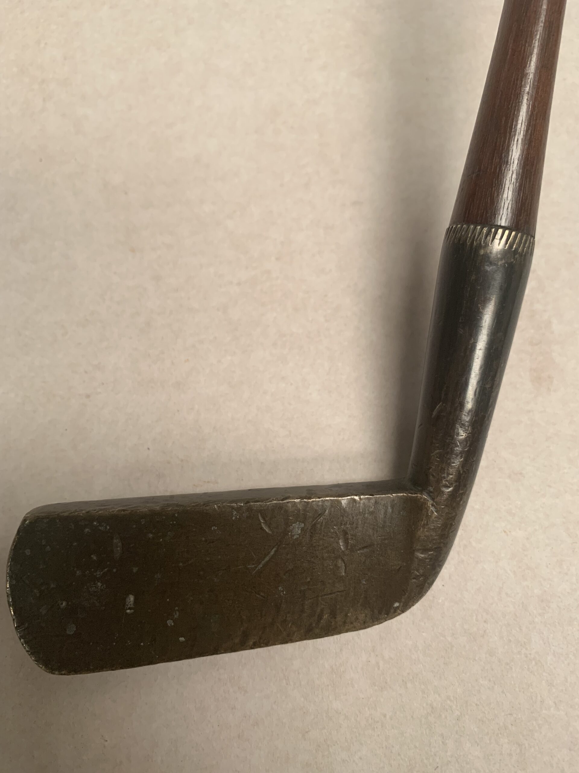 J. Herriot, Glasgow, Brass Putter , made for A.J. Hobley Minehead & West Somerset Golf Club c.1896